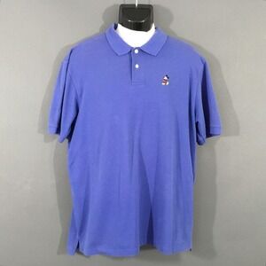 Disney Parks Polo Shirt Mens XL Blue Mickey Mouse Embroidered Knit Short Sleeve